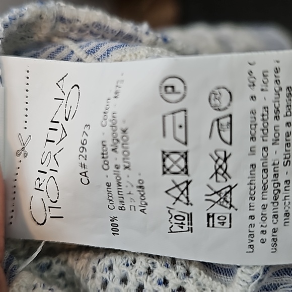 Cristina Gavioli Italian Blue And White Cotton Striped Dress - Picture 8 of 8